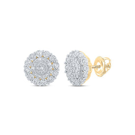 Captivating Brilliance: 10kt Yellow Gold Womens Round Diamond Circle Earrings 1/3 Cttw product  Top View from Splendid Jewellery