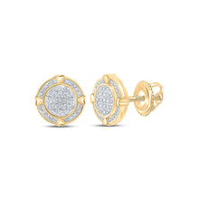 Load image into Gallery viewer, Splendid Jewellery 10kt Yellow Gold Diamond Circle Earrings product  Top View from Splendid Jewellery