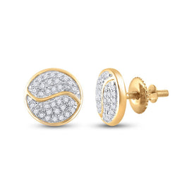 Radiant Elegance: 10kt Yellow Gold Diamond Circle Earrings product  Top View from Splendid Jewellery