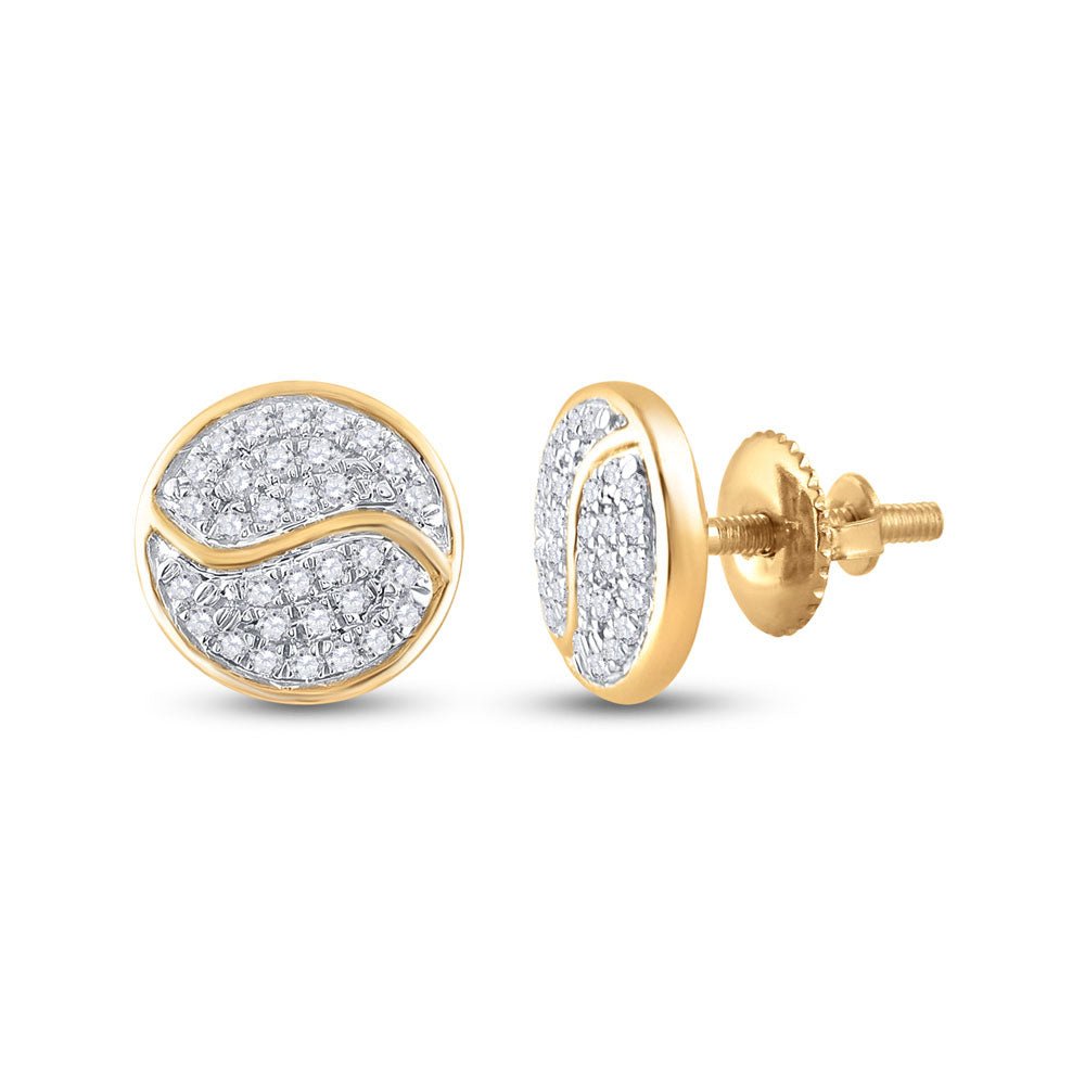 Earrings | 10kt Yellow Gold Womens Round Diamond Circle Earrings 1/4 Cttw | Splendid Jewellery GND