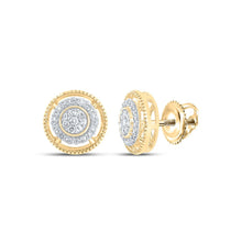 Load image into Gallery viewer, 10kt Golden Circle of Brilliance Diamond Earrings product  Top View from Splendid Jewellery