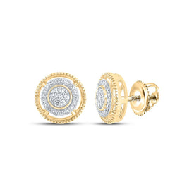 10kt Golden Circle of Brilliance Diamond Earrings product  Top View from Splendid Jewellery