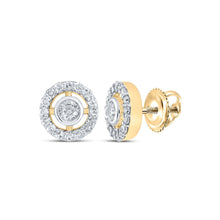 Load image into Gallery viewer, Splendid Jewellery 10kt Yellow Gold Circle of Sparkle Diamond Earrings product  Top View from Splendid Jewellery