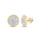 10kt Yellow Gold Women's Mesmerizing Diamond Cluster Earrings product  Top View from Splendid Jewellery