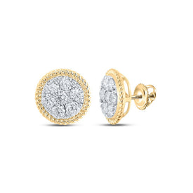 10kt Yellow Gold Women's Mesmerizing Diamond Cluster Earrings product  Top View from Splendid Jewellery
