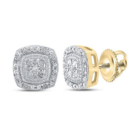 Captivating Brilliance: 10kt Yellow Gold Womens Round Diamond Cluster Earrings product  Top View from Splendid Jewellery
