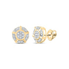 10kt Yellow Gold Cluster Diamond Earrings: A Sparkling Touch of Elegance product  Top View from Splendid Jewellery