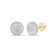 Load image into Gallery viewer, 10kt Golden Sparkle Diamond Cluster Earrings product  Top View from Splendid Jewellery