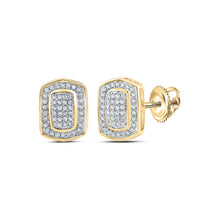 Load image into Gallery viewer, 10kt Yellow Gold Diamond Cluster Earrings: Timeless Elegance and Sparkling Sophistication product  Top View from Splendid Jewellery