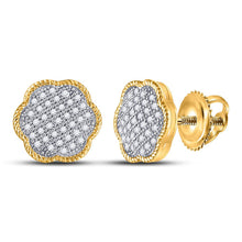 Load image into Gallery viewer, Radiant Cluster Brilliance Earrings product  Top View from Splendid Jewellery