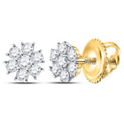 10kt Golden Sparkle Diamond Cluster Earrings - Luxurious and Timeless product  Top View from Splendid Jewellery