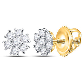 10kt Golden Sparkle Diamond Cluster Earrings - Luxurious and Timeless product  Top View from Splendid Jewellery