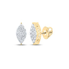 Dazzling Gold Cluster Diamond Earrings product  Top View from Splendid Jewellery