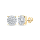 Dazzling 10kt Yellow Gold Diamond Cluster Earrings product  Top View from Splendid Jewellery