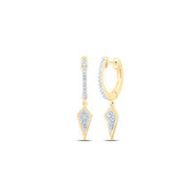 Load image into Gallery viewer, 10kt Yellow Gold Women&#39;s Sparkling Diamond Dangle Earrings product  Top View from Splendid Jewellery