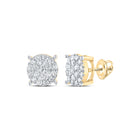 10kt Yellow Gold Radiant Diamond Cluster Earrings product  Top View from Splendid Jewellery