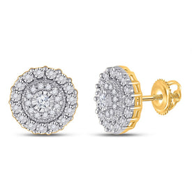 10kt Golden Splendor Diamond Cluster Earrings product  Top View from Splendid Jewellery