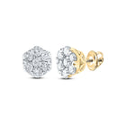 10kt Golden Blossom Diamond Cluster Earrings - 5/8 Cttw product  Top View from Splendid Jewellery