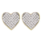 Heart's Delight: 10kt Yellow Gold Diamond Cluster Heart Earrings product  Top View from Splendid Jewellery
