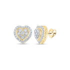 10kt Golden Heart Diamond Earrings: A Dazzling Symbol of Love and Luxury product  Top View from Splendid Jewellery
