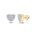 Captivating Gold Heart Diamond Earrings product  Top View from Splendid Jewellery