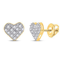 Load image into Gallery viewer, 10kt Golden Heart Diamond Earrings - A Radiant Symbol of Love and Elegance product  Top View from Splendid Jewellery