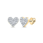 Radiant Love: 10kt Yellow Gold Heart Diamond Earrings product  Top View from Splendid Jewellery