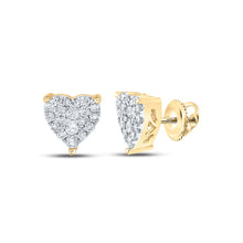 Load image into Gallery viewer, 10kt Golden Heart Diamond Earrings: A Radiant Symbol of Love and Elegance product  Top View from Splendid Jewellery