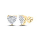 10kt Golden Heart Diamond Earrings: A Radiant Symbol of Love and Elegance product  Top View from Splendid Jewellery