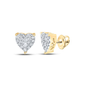10kt Golden Heart Diamond Earrings: A Radiant Symbol of Love and Elegance product  Top View from Splendid Jewellery