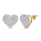 10kt Golden Heart Diamond Earrings: A Radiant Symbol of Love and Elegance product  Top View from Splendid Jewellery