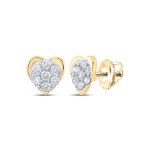 Load image into Gallery viewer, 10kt Golden Heart Diamond Earrings: A Symbol of Love and Elegance product  Top View from Splendid Jewellery