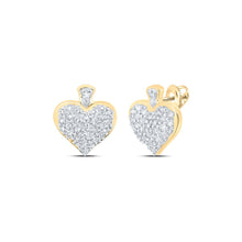 Load image into Gallery viewer, 10kt Golden Heart Diamond Earrings: A Radiant Symbol of Love and Elegance product  Top View from Splendid Jewellery