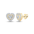 10kt Yellow Gold Heart Diamond Earrings: A Radiant Love Affair product  Top View from Splendid Jewellery