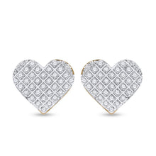 Load image into Gallery viewer, 10kt Golden Heart Sparkle Earrings product Side View from Splendid Jewellery