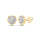10kt Golden Love Diamond Heart Earrings product  Top View from Splendid Jewellery