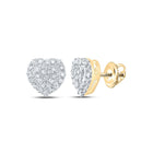 10kt Golden Heart Sparkle Earrings product  Top View from Splendid Jewellery