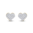 Radiant Romance: 10kt Yellow Gold Diamond Heart Earrings product Side View from Splendid Jewellery