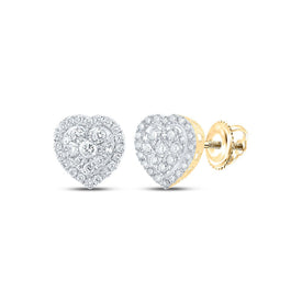 10kt Golden Heart Diamond Earrings: A Radiant Symbol of Love and Elegance product  Top View from Splendid Jewellery