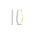 Heart's Delight: 10kt Yellow Gold Womens Round Diamond Heart Hoop Earrings 1/8 Cttw product  Top View from Splendid Jewellery