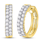 10kt Radiant Brilliance Diamond Hoop Earrings in Yellow Gold product Side View from Splendid Jewellery