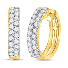 Load image into Gallery viewer, 10kt Radiant Brilliance Diamond Hoop Earrings in Yellow Gold product  Top View from Splendid Jewellery