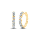 Radiant Brilliance: 10kt Yellow Gold Diamond Hoop Earrings product  Top View from Splendid Jewellery