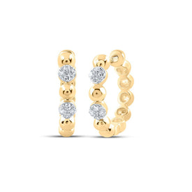 Radiant Gold Diamond Hoop Earrings: A Timeless Treasure product  Top View from Splendid Jewellery