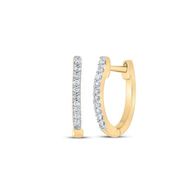 Splendid Jewellery 10kt Yellow Gold Diamond-Encrusted Hoop Earrings product  Top View from Splendid Jewellery
