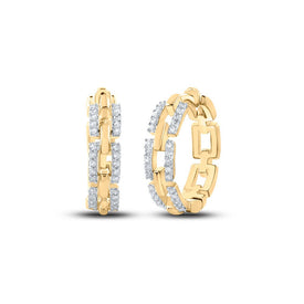 10kt Yellow Gold Diamond Sparkle Hoop Earrings product  Top View from Splendid Jewellery
