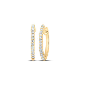 Radiant Brilliance: 10kt Yellow Gold Diamond Hoop Earrings product  Top View from Splendid Jewellery