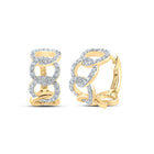Radiant Circles of Brilliance: 10kt Yellow Gold Womens Round Diamond Joined Circles Hoop Earrings 1/2 Cttw product  Top View from Splendid Jewellery