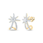 Dazzling 10kt Yellow Gold Diamond Cluster Lobe Huggie Earrings product  Top View from Splendid Jewellery