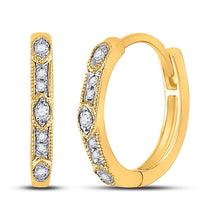 Load image into Gallery viewer, 10kt Golden Elegance Diamond Milgrain Fashion Earrings product  Top View from Splendid Jewellery
